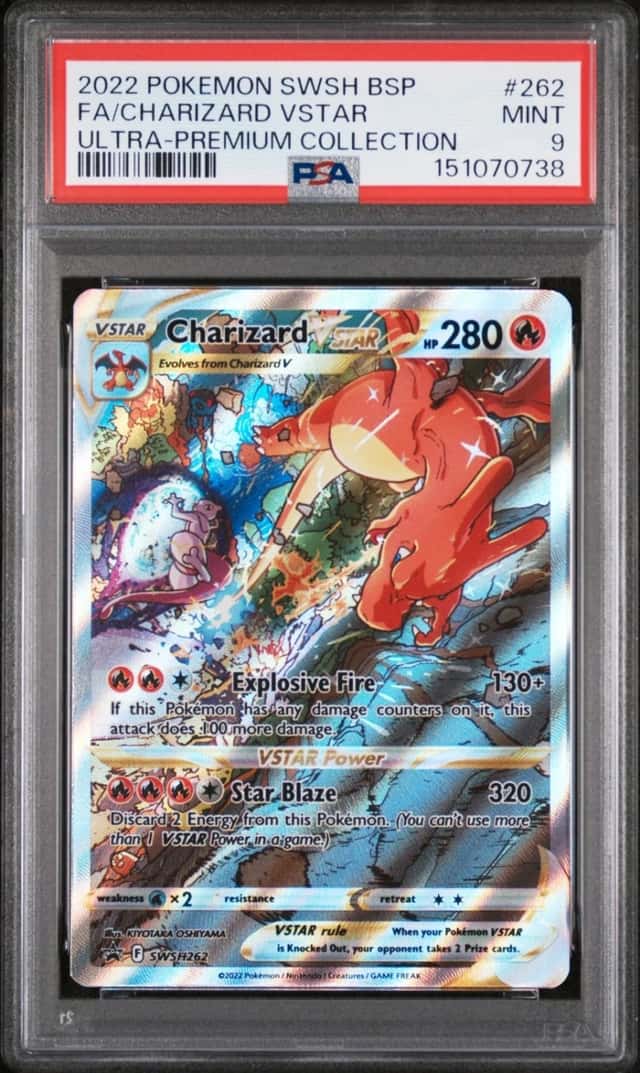 2022 POKEMON SWSH BLACK STAR PROMO #262 FULL ART/CHARIZARD VSTAR PSA 9