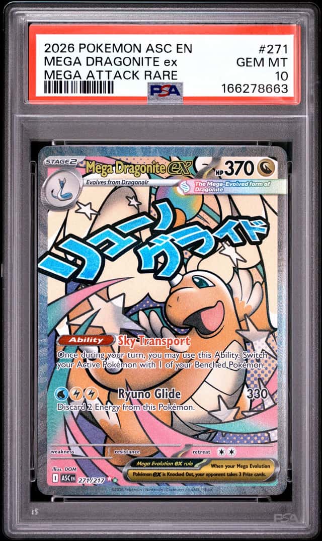 2026 POKEMON ASC EN-ASCENDED HEROES MEGA ATTACK RARE MEGA DRAGONITE EX PSA 10