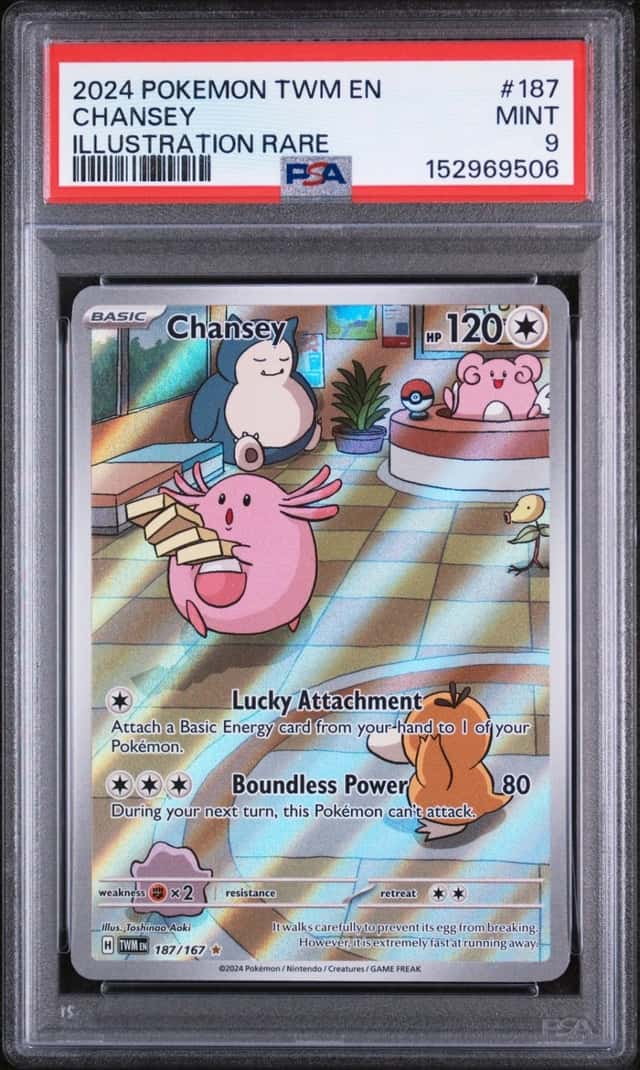 2024 POKEMON TWM EN-TWILIGHT MASQUERADE ILLUSTRATION RARE #187 CHANSEY PSA 9