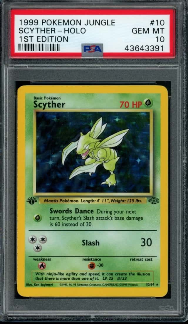 Pokemon Jungle Scyther Holo 1st Edition #10 PSA 10