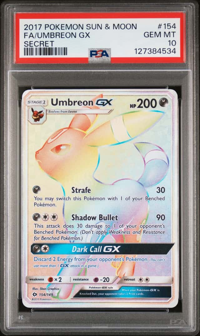 2017 Pokemon Sun & Moon Umbreon GX #154 Secret Rare PSA 10 Gem Mint