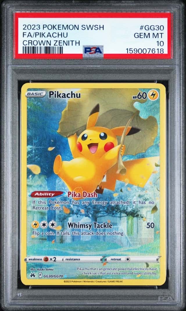 2023 POKEMON SWORD & SHIELD CROWN ZENITH #GG30 FULL ART/PIKACHU PSA 10