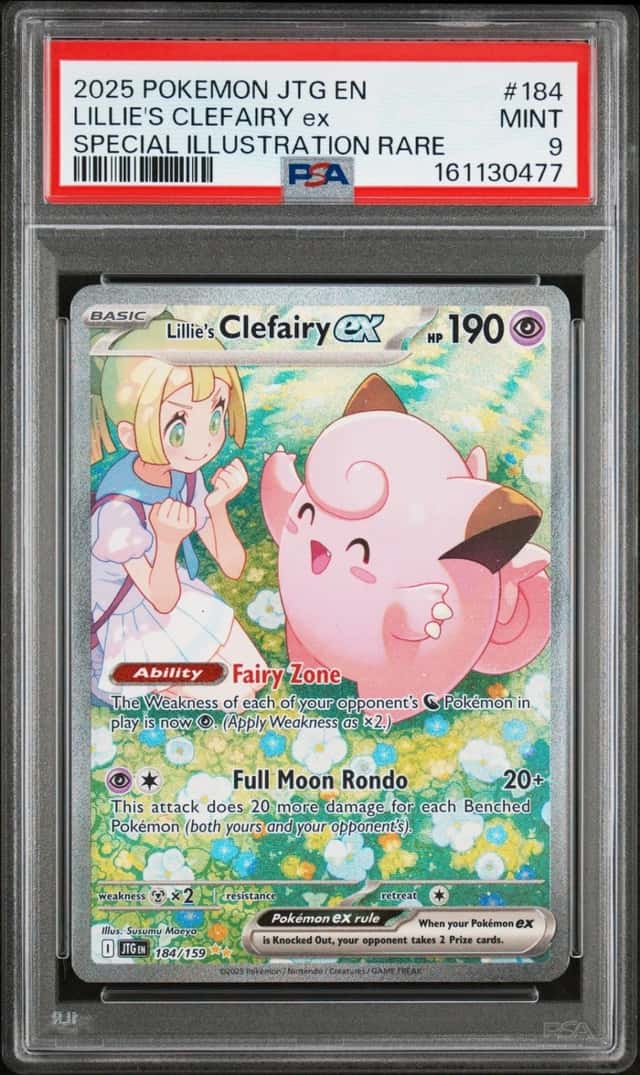 2025 POKEMON JTG SPECIAL ILLUSTRATION RARE #184 LILLIE'S CLEFAIRY EX PSA 9