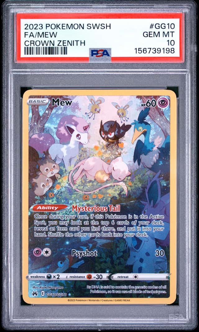 Pokemon Mew Sword Shield Crown Zenith Full Art GG10/GG70 PSA 10 Gem Mint