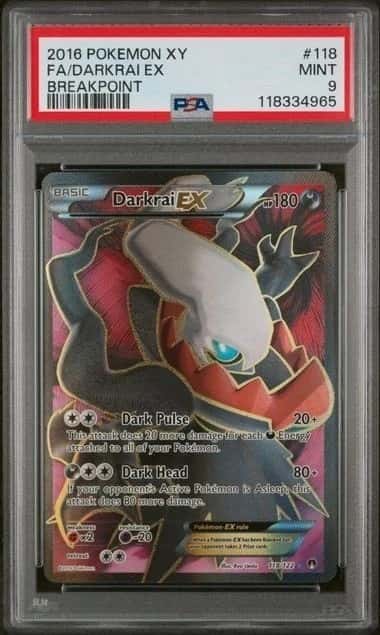Darkrai EX PSA 9 XY Breakpoint 118/122 2016 Pokemon TCG
