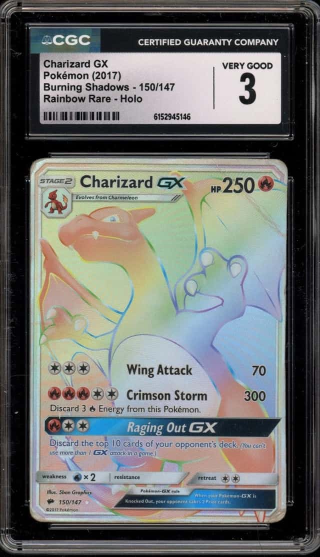 Pokemon Charizard GX Burning Shadows Secret Rare #150 CGC 3