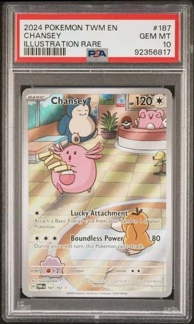 POKEMON CHANSEY 2024 TWILIGHT MASQUERADE #187 ILLUSTRATION RARE PSA 10