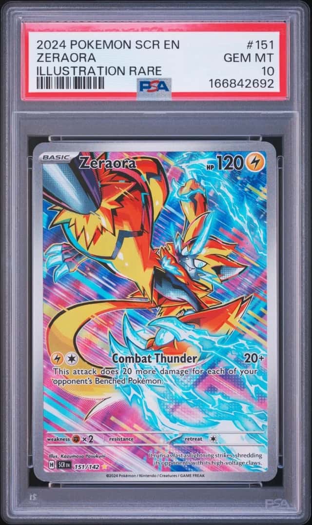 2024 POKEMON SCR EN-STELLAR CROWN ILLUSTRATION RARE #151 ZERAORA PSA 10