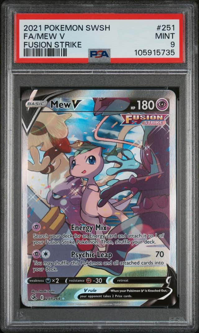 2021 Pokemon SWSH Fusion Strike Mew V Full Art #251/264 PSA 9