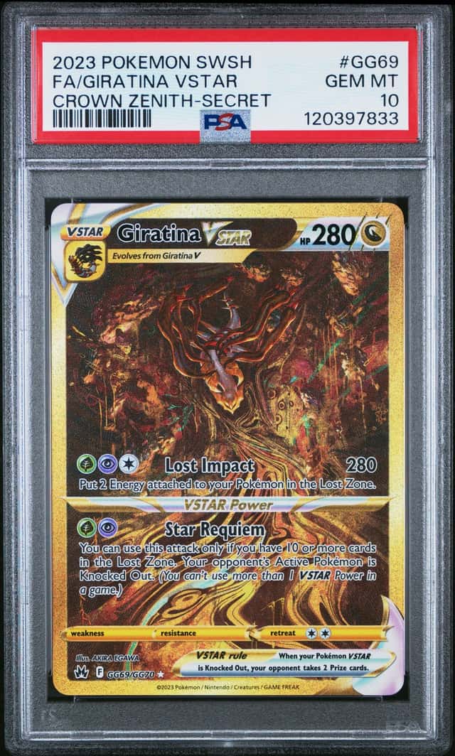 POKEMON FA/GIRATINA VSTAR 2023 SSH CROWN ZENITH-SECRET #GG69 PSA 10