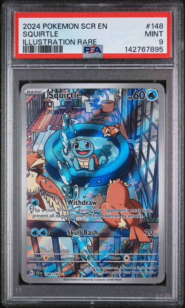 2024 POKEMON ILLUSTRATION RARE SCR EN #148 SQUIRTLE PSA 9 