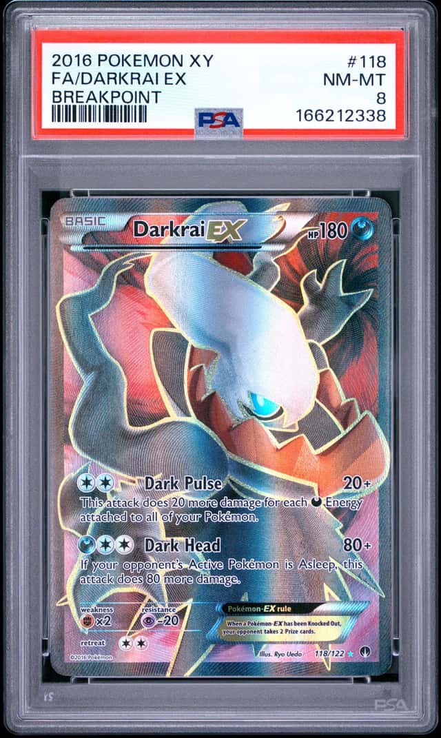 2016 Pokémon XY Breakpoint Full Art Darkrai EX 118/122 PSA 8 New Cert