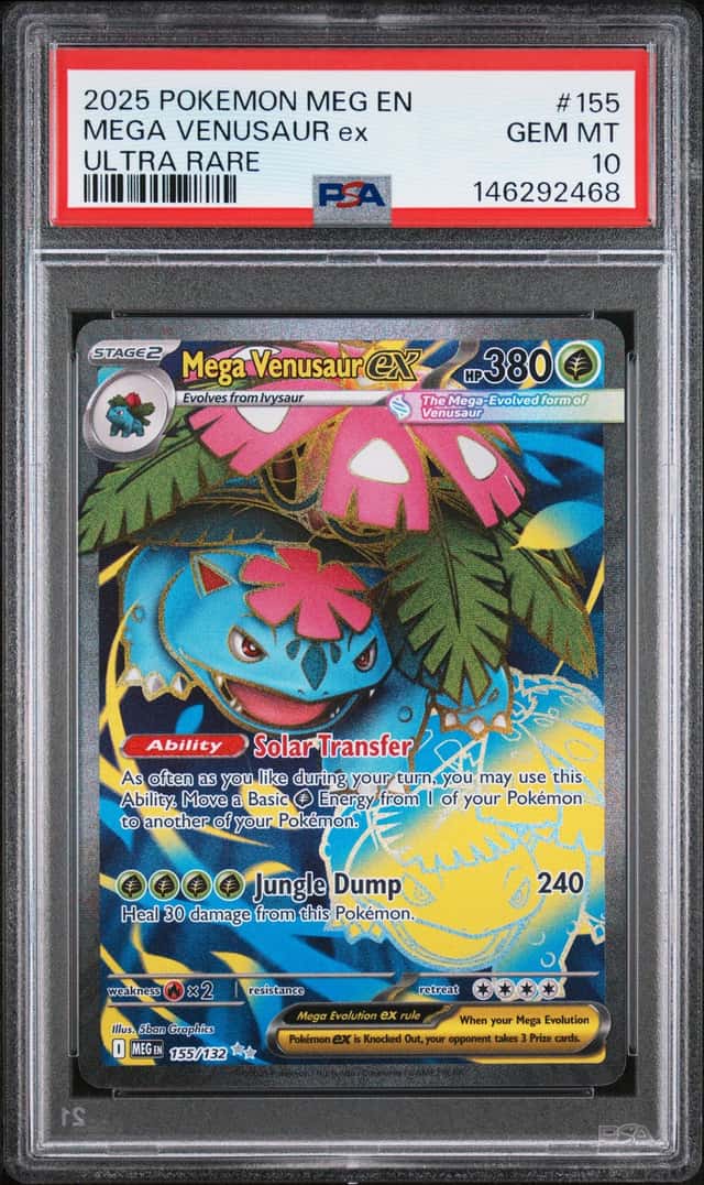 MEGA VENUSAUR EX PSA 10 2025 POKEMON EVOLUTION #155/132 MEG EN ULTRA RARE 2468