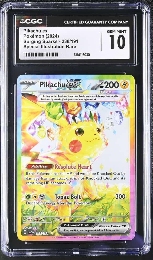 2024 Pokemon Surging Sparks Pikachu Ex #238/191 CGC 10 GEM MINT