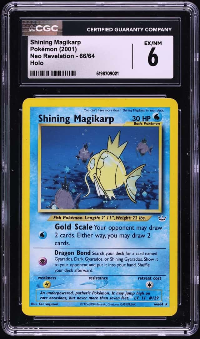 2001 Pokemon Neo Revelation Holo Shining Magikarp #66 CGC 6 EXMT