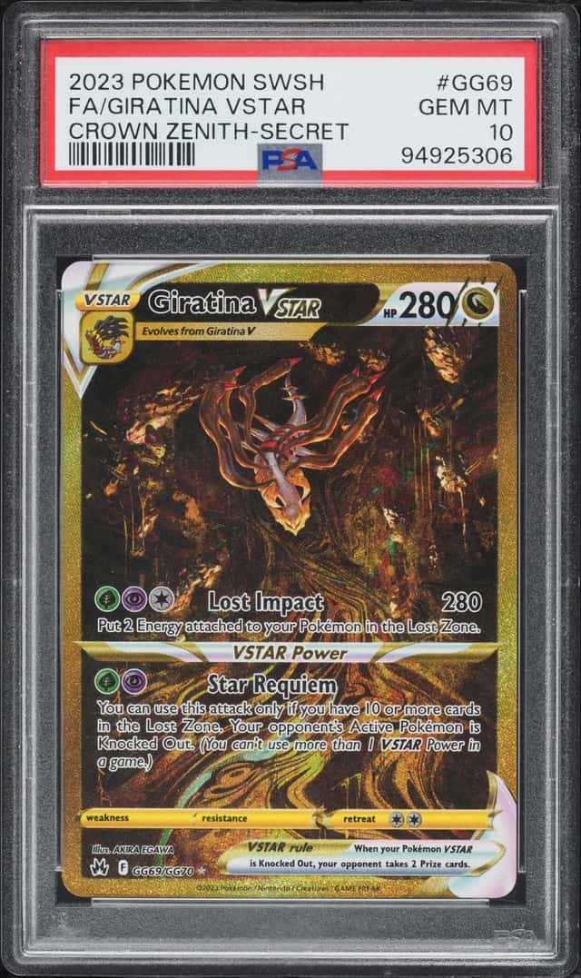 2023 Pokemon Sword & Shield Crown Zenith Gold Rare Giratina VSTAR #GG69 PSA 10 GEM MINT