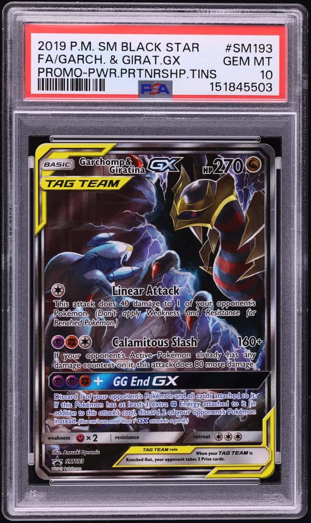 2019 Pokemon SM Promo Power Partnership Tin Full Art Garchomp Giratina GX #SM193 PSA 10 GEM