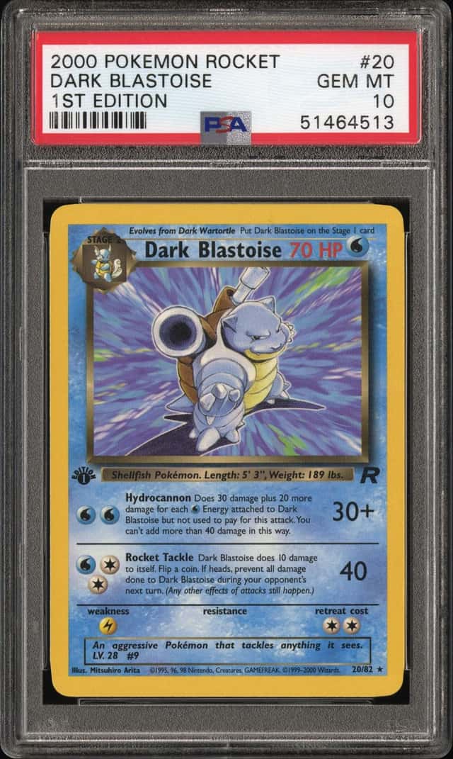 2000 Pokemon Team Rocket 1st Edition Dark Blastoise #20 PSA 10 GEM MINT