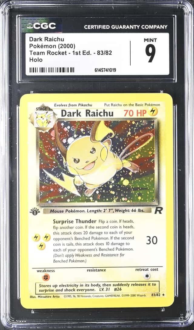 Pokémon Dark Raichu 83 1st Edition Team Rocket CGC...