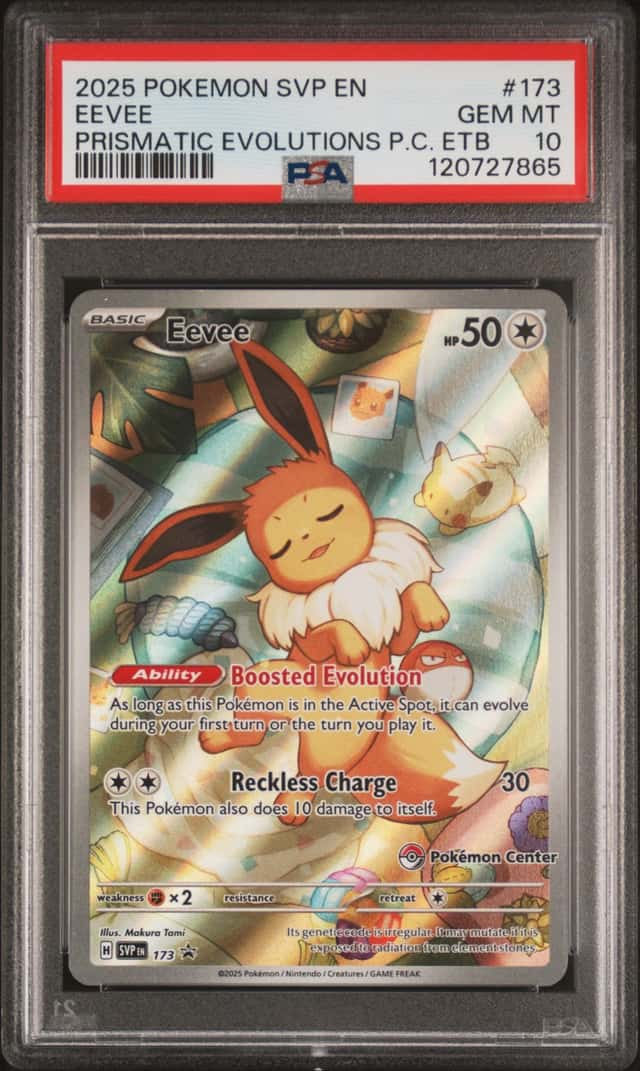 2025 Pokemon Scarlet and Violet Black Star Prismatic Evolutions Promo Pokemon Center Elite Trainer Box Eevee #173