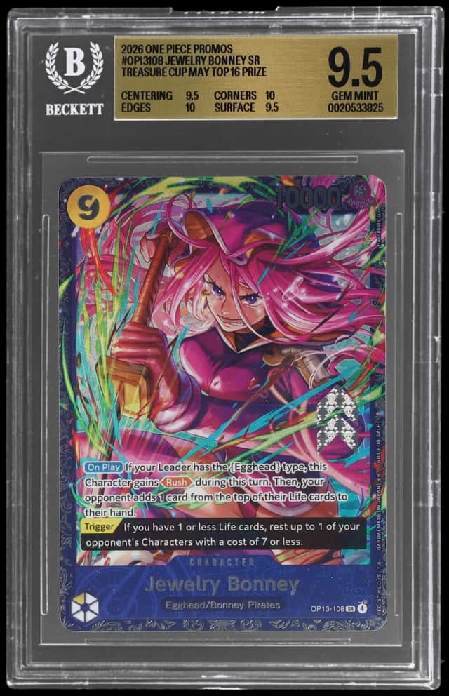2026 One Piece Card Game Promos Treasure Cup May Top 16 Prize Jewelry Bonney #OP13-108