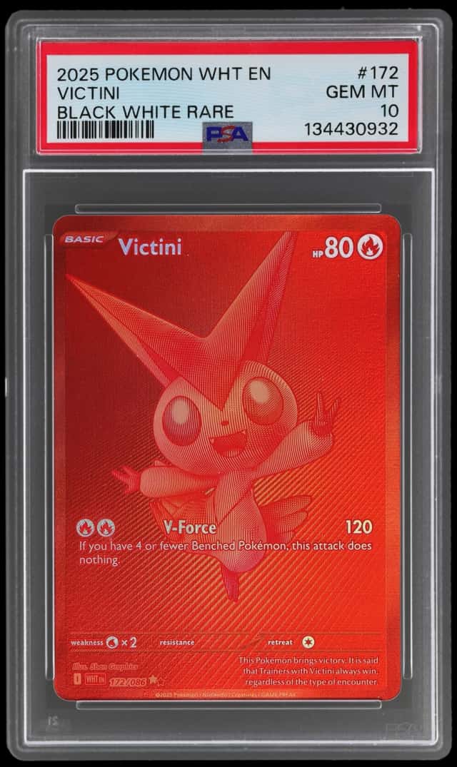 2025 Pokemon Scarlet and Violet White Flare Black White Rare Victini #172