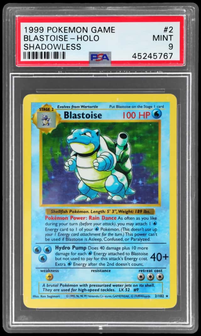 1999 Pokemon Base Set Shadowless Holo Blastoise #2
