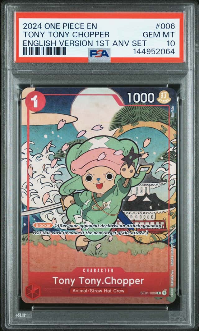 2024 One Piece 1st Anniversary Tony Tony.Chopper Promo Common #ST01-006 PSA 10