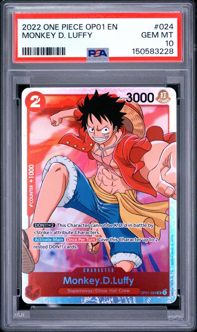 2022 One Piece EN OP01-024 Monkey D. Luffy SR PSA 10 GEM MINT