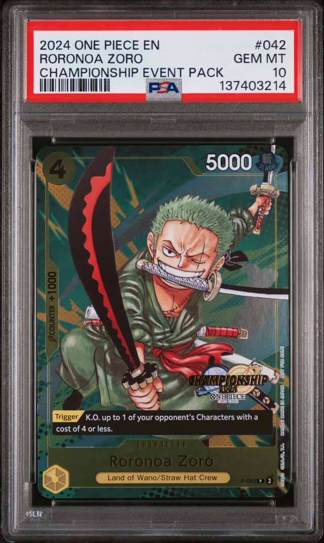 2024 One Piece Promo Championship Event Pack Roronoa Zoro #P-042 PSA 10 GEM MINT