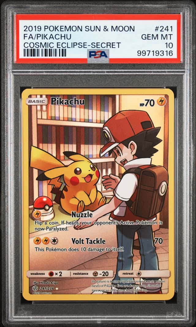 2019 POKEMON SUN & MOON COSMIC ECLIPSE #241 PIKACHU SECRET PSA 10