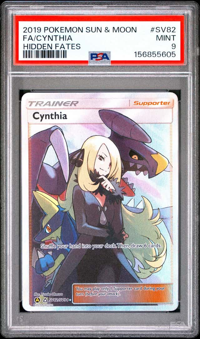 Pokemon Cynthia Hidden Fates Full Art SV82/SV94 PSA 9 Mint
