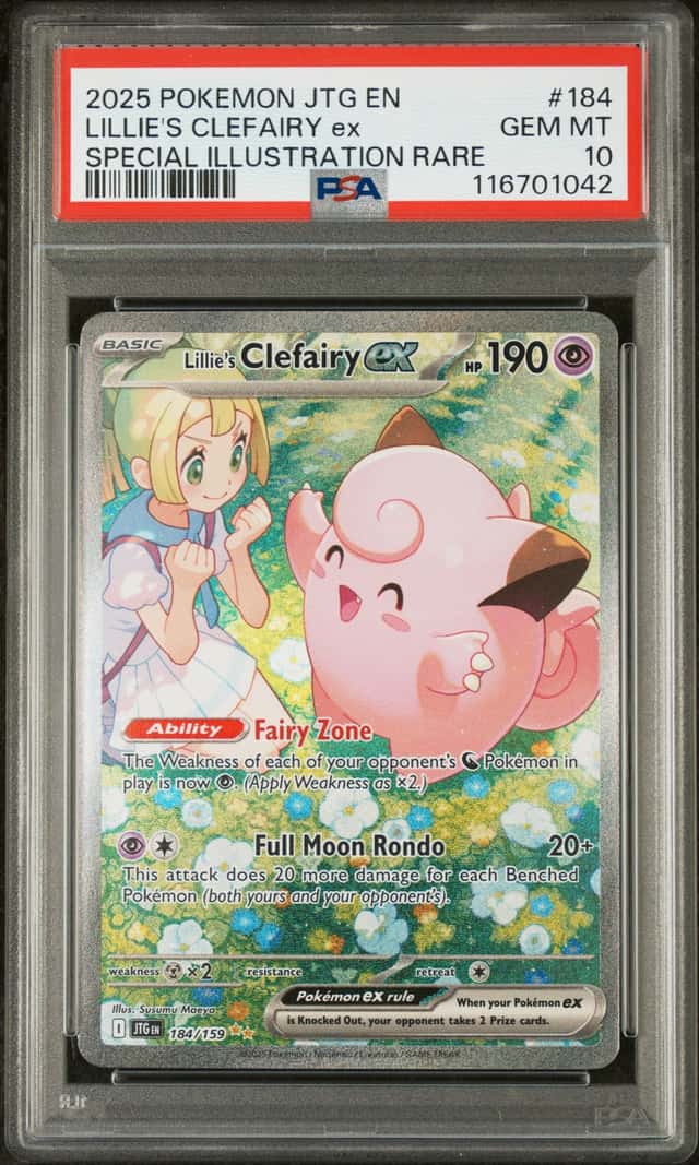 2025 Pokemon Journey Together Lillie's Clefairy ex #184/159 PSA 10 GEM MINT