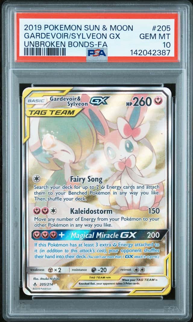 2019 Pokemon Sun & Moon Gardevoir Sylveon Tag Team GX #205/214 PSA 10