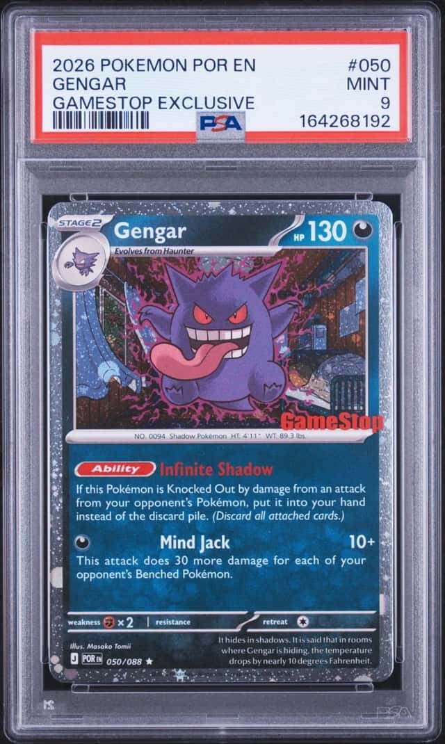 2026 POKEMON POR EN-PERFECT ORDER GAMESTOP EXCLUSIVE #050 GENGAR PSA 9