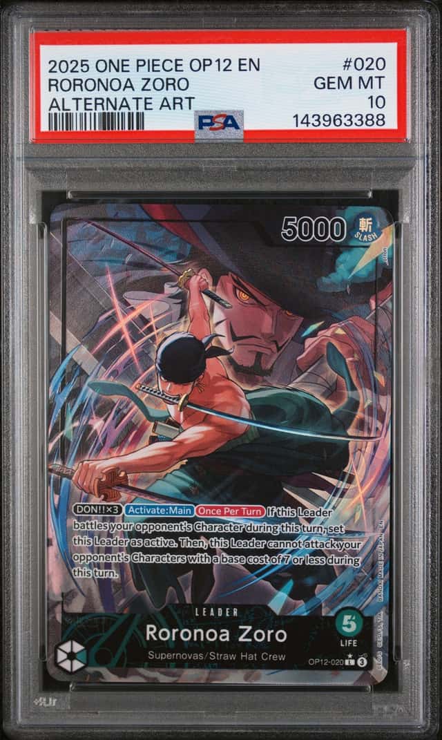 Roronoa Zoro 2025 One Piece Legacy Of The Master Alternate Art #020 PSA 10 GEM