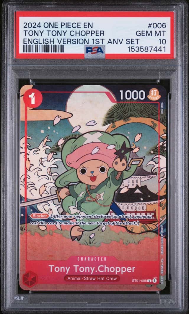 2024 One Piece Tony Tony Chopper English Version 1st Anniversary Set #006 PSA 10
