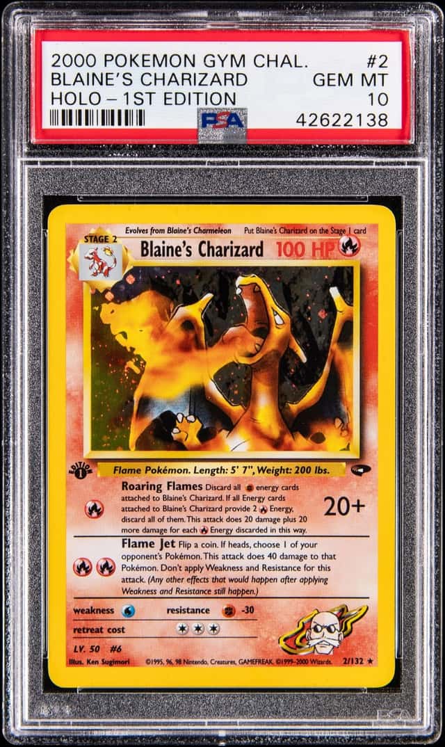 2000 Pokemon Gym Challenge 1st Edition Holo #2 Blaine's Charizard - PSA GEM MT 10