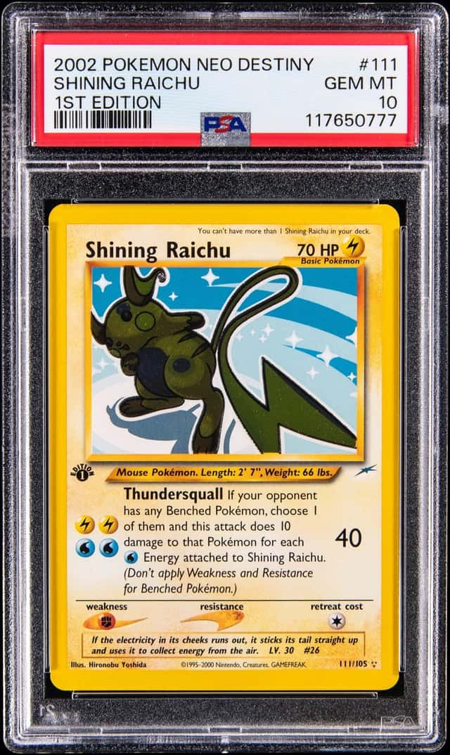 2002 Pokemon Neo Destiny 1st Edition #111 Shining Raichu - PSA GEM MT 10