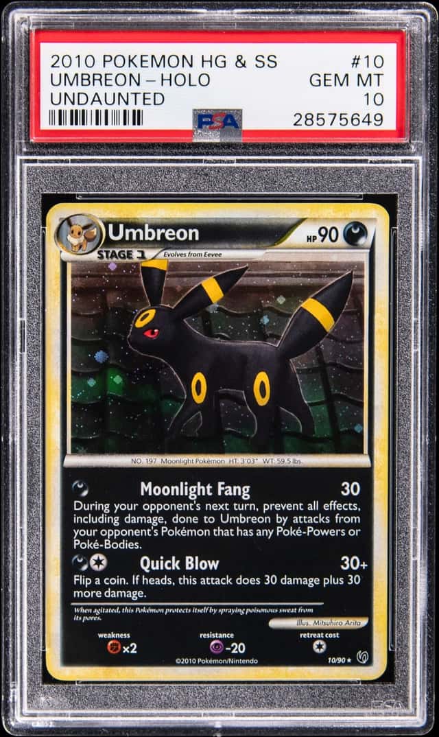 2010 Pokemon HeartGold & SoulSilver Undaunted Holo #10 Umbreon - PSA GEM MT 10