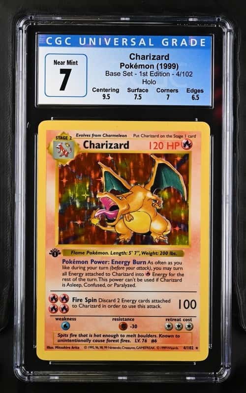 1999 Pokemon Base Set 1st Edition Holo #4 Charizard - CGC NM 7