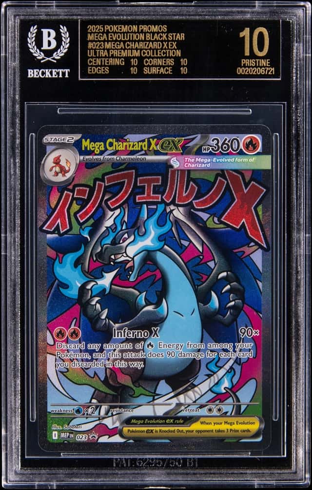 2025 Pokemon Mega Evolution Black Star Promos Ultra Premium Collection #023 Mega Charizard X ex - BGS PRISTINE/Black Label 10
