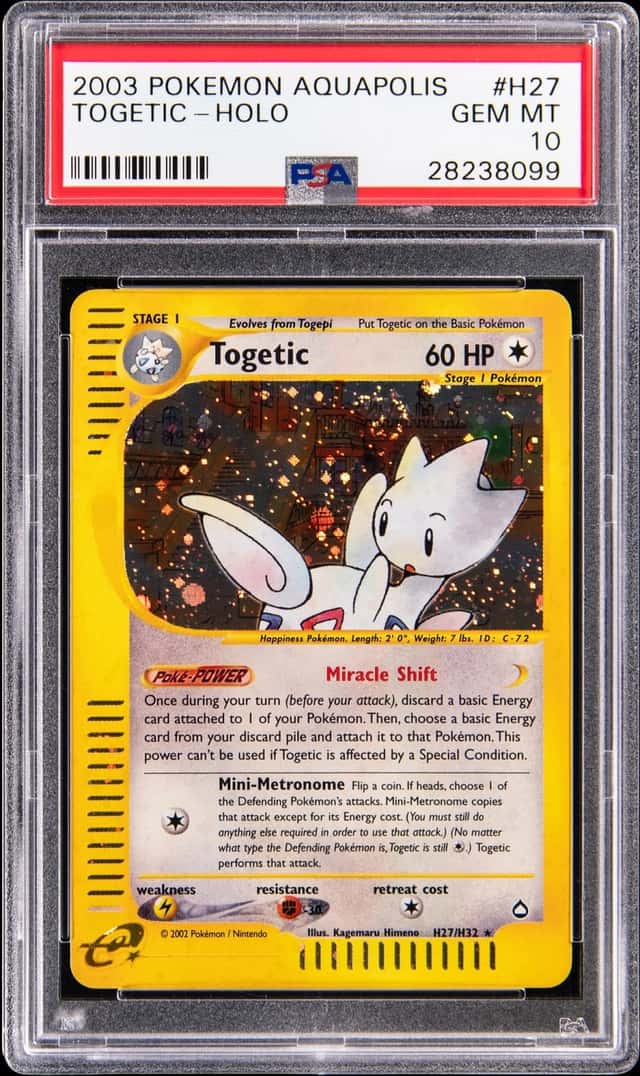 2003 Pokemon Aquapolis Holo #H27 Togetic - PSA GEM MT 10