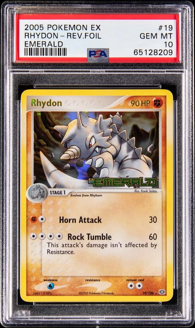 2005 Pokemon EX Emerald Reverse Foil #19 Rhydon - PSA GEM MT 10