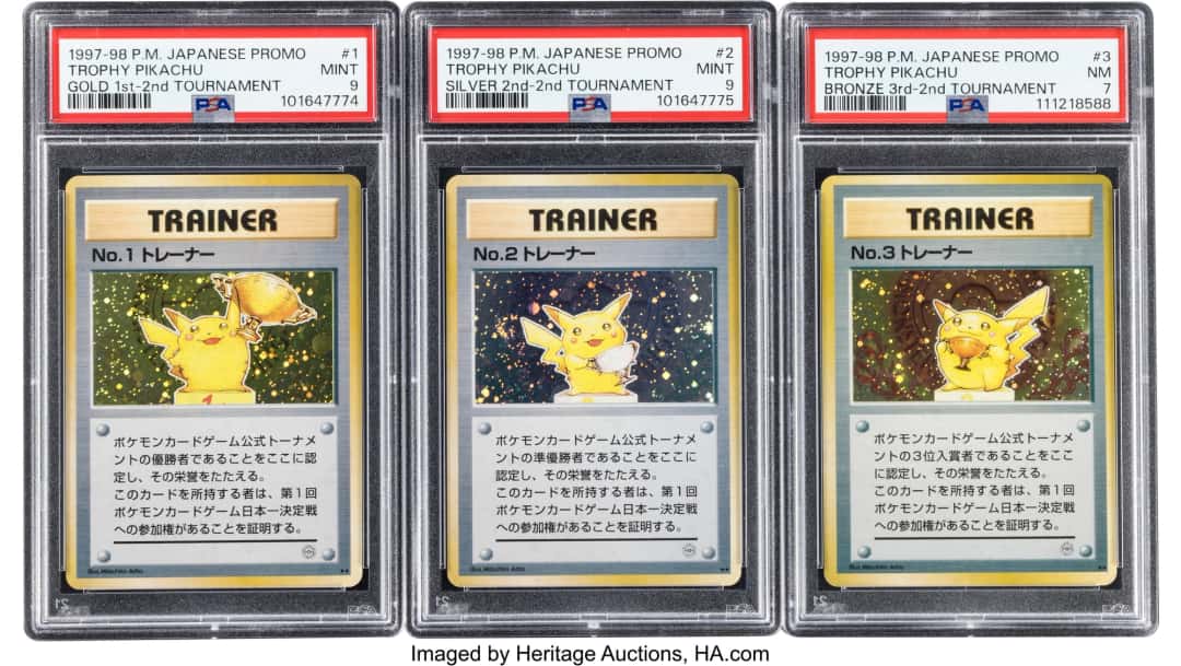 Pokémon Trophy Pikachu No. 1-3 Trainers 2nd Tournament PSA
Graded Trading Card Game (Media Factory, 1998) Holo.