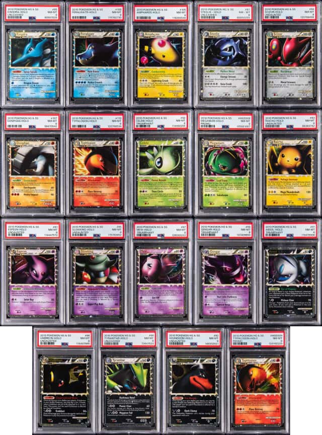 2010 Pokemon HeartGold & SoulSilver Holo Pokemon Prime PSA NM-MT 8 Collection (29 Different) - Featuring Gengar, Umbreon, Typhlosion