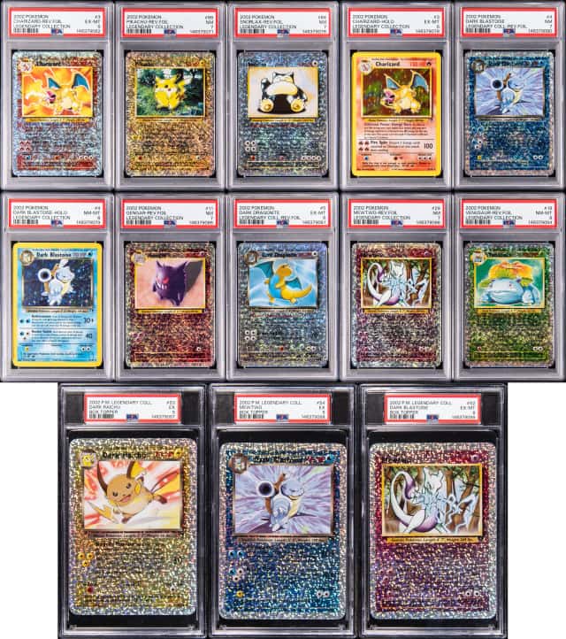 2002 Pokemon Legendary Collection Near Master Set (223/224) - Featuring 40 PSA-Graded Examples, Including Reverse Holo Charizard, Gengar, Dark Blastoise, Three Box Toppers
