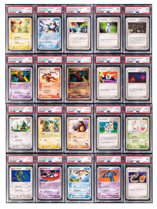 2004 Pokemon Japanese Movie Commemoration VS Pack PSA-Graded Complete Set (20) - All Graded MINT 9 or GEM MT 10, Including Lenticular Sky-Splitting Deoxys, Sid's Blastoise, LaRousse's Plusle

