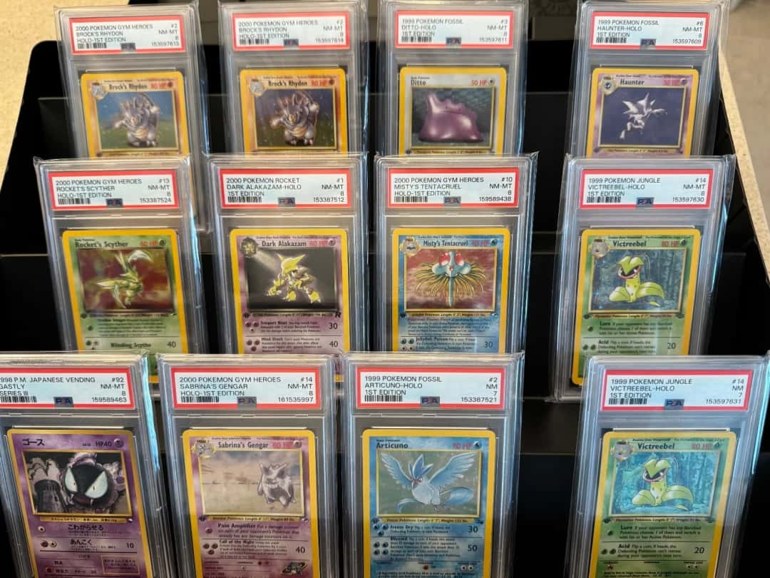 Bulk lot-Graded Vintage Pokemon Cards, non-graded holo's, commons and uncommons