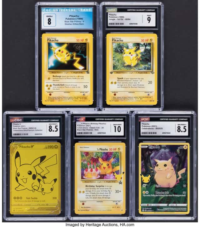 Pokémon Variety Sets Pikachu Group of 5 CGC Graded...